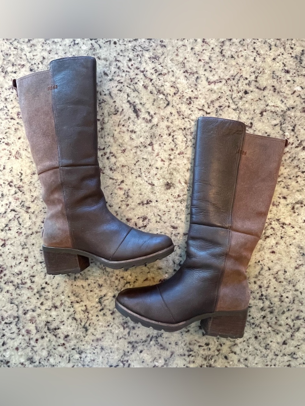 Sorel “Kate” tall boot Brown leather and suede waterproof 7.5